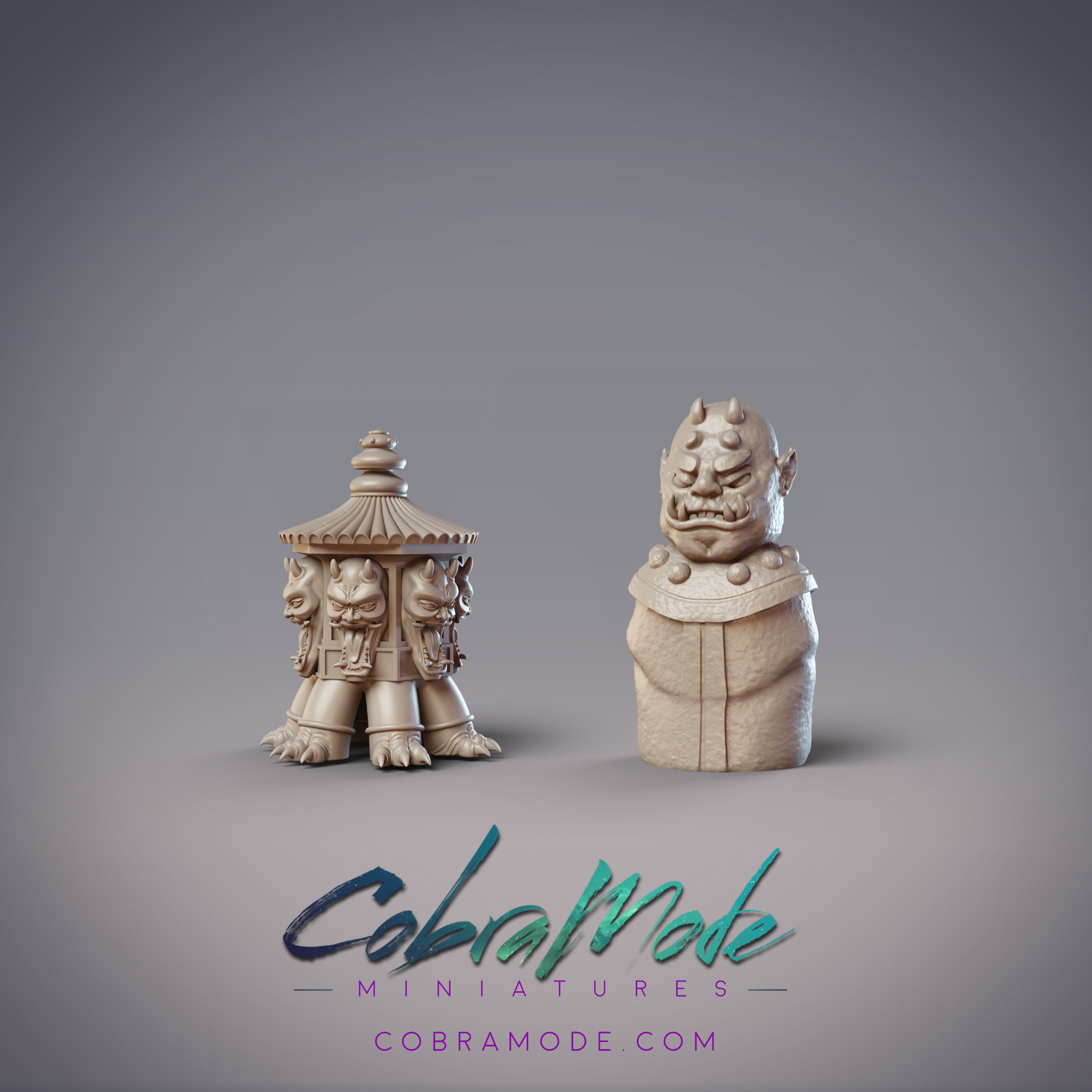 Demon Lamp and Statue Scatter Terrain (2pcs)